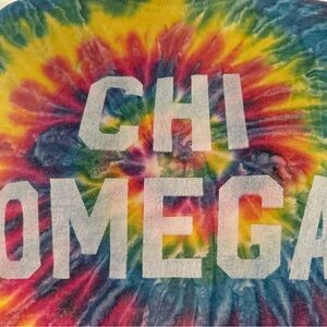 Chi Omega Tie Die T-Shirt Medium Good Condition